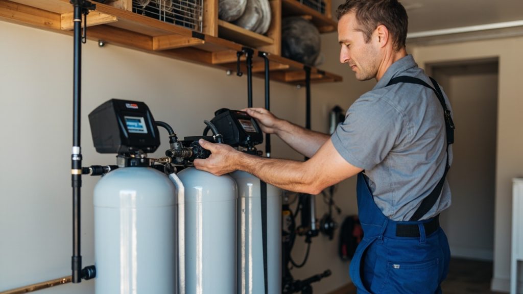 Professional water softener installation for chand